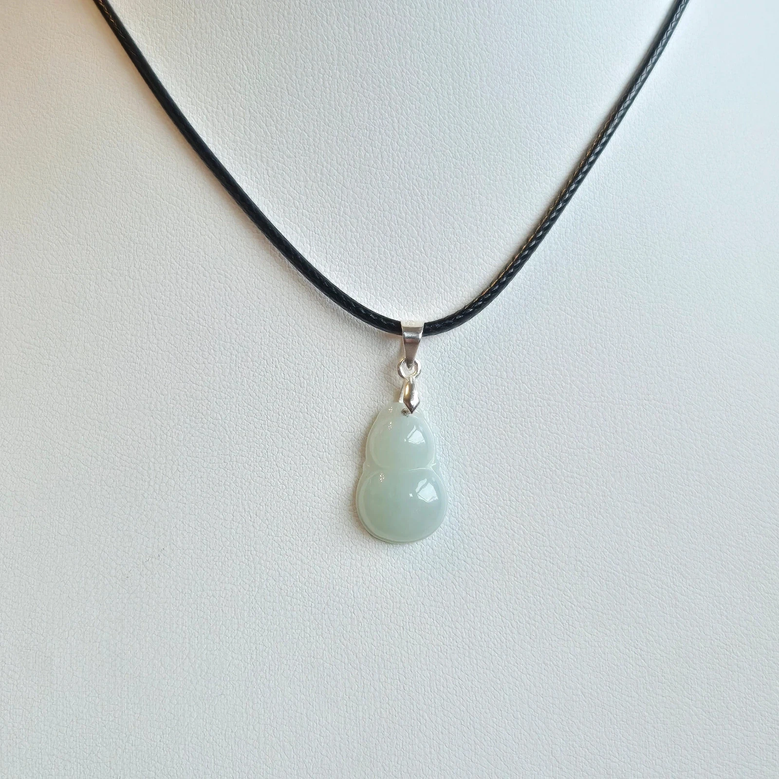 #Natural no tratado tipo A jadeíta jade colgante con baño de oro de 18k y collar – photo 2